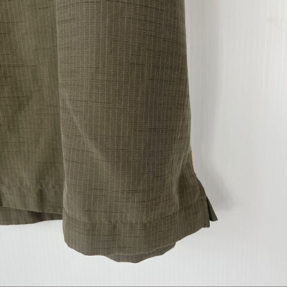 Quicksilver Shirt Short Sleeve Button Olive Green Camp Shirt Men's Size Large - Picture 4 of 8